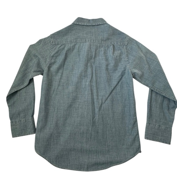 J. Crew Factory Boy's Long Sleeve Blue Chambray Button Up Shirt Size 10 - Picture 3 of 9